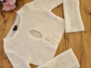 Mięciutki, biały sweterek/top, PrettyLittleThing, rozmiar M, 38