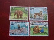 Niger 1985 MNH Mi. 933/36 Fauna Zwierzęta