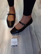 (40) ASOS Design/ Czarne baleriny z zapięciem z Londynu, NOWE 