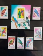 !!! MONGOLIA 1990. PAPUGI. Kompletna_Seria.7szt.+ Blok...CZYSTE**!!!