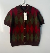 ZARA sweter kardigan polo z dzianiny w romby S M L