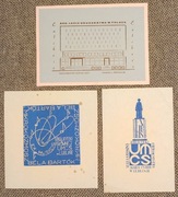 Ex-libris Ekslibris 3 szt. Biblioteka UMCS w Lublinie