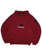 Czerwona bluza Adidas Equimplent retro logo vintage haft spellout boxy