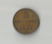 Lombardia-Wenecja 3 centesimi, 1852