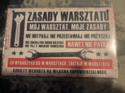 zasady warsztatu mój warsztat moje zasady tabliczka prl
