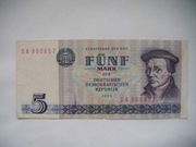 BANKNOT Niemcy NRD 5 marek 1975 - Thomas Muntzer