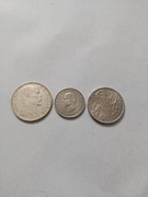 Zestaw 3 srebrnych monet Ag 20 drachm 20 100 Koron 