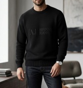 Armani Jeans czarny sweter męski L XL 100% bawełna elegancki casual