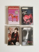 Kolekcja polskich kaset magnetofonowych pop rock z lat 90