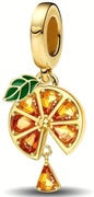 Charm do bransoletki modułowej cyrkonie charmsy pomarańcza 