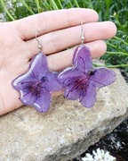 Kolczyki fioletowe kwiaty Azalia 