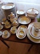 Zestaw, serwis obiadowy i kawowy, porcelana Włocławek, PRL 