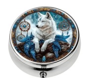 Metalowe pudełko pudełeczko na leki, witaminy. - Wilczyca 