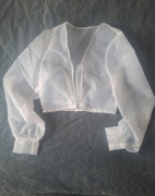 Kremowe bolerko ślubne, szyte na miarę, XS 34