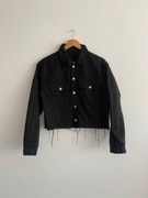 Czarna jeans kurtka cienka krótka John Galt Brandy Melville S luźna koszula
