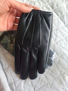 Rekawiczki skórkowe, czarne rękawiczki damskie