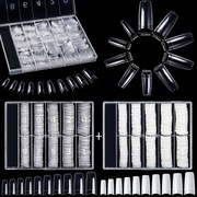 1000 Tipsów >2x 500sztuk |10 rozmiarów| 2 ZESTAWY: PRZEZROCZYSTE +NATURALNE