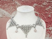 Choker z pereł i stali chirurgicznej perły naturalne słodkowodne