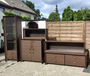 Komplet BRW Sorrento do salonu witryna + szafka RTV + komoda + półki