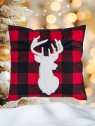 Poszewka świąteczna dekoracyjna na poduszkę 45x45 cm krata renifer Nowa