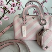 Torebka Victoria’s Secret Perełka różowe paski pudrowy róż