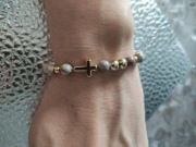 Różaniec na rękę bransoletka kamień maifan 