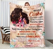 Nowy koc duży 150x200 cm dla córki od mamy Polski tekst