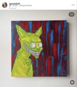 Obraz na płótnie z kotem ręcznie malowany kot rękodzieło surrealizm