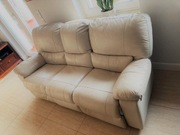 Sofa 3-os. relaks + 2 fotele relaks (skóra natur.)