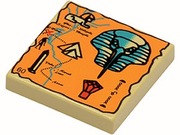 3068px20 Tile 2 x 2 with Map Orange and Hieroglyphs, 60 Pattern mapa map 