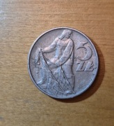 Moneta 5 zł, 1974r., Rybak, destrukt