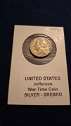 Srebrne 5 Centów USA 1945 S - Jefferson War Nickel - Srebro