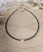 Naszyjnik Choker z Kamieni Naturalnych Spinel Perła Naturalna Hematyt 
