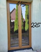 okna plastikowe złoty dąb po demontażu Drutex 225x115 dwu skrzydłowe