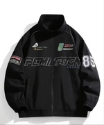 Kurtka Streetwear Racing Jacket Y2K – Czarna Wiatrówka Retro