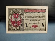 1/2 Marki Polskiej "GENERAŁ" – 1916 r. - ser.B - stan UNC (1) 