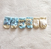 Skarpetki niemowlęce skarpety 3 pary 3 pack żółte niebieskie newborn