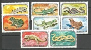 Mongolia 1972 Mi 712-719 gady i płazy**czyste