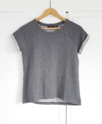 Bluzka Esmara XS 34 szara pikowana top t-shirt bluzka