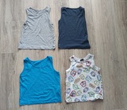 Cztery podkoszulki t-shirty bez rękawów dla chłopca r. 98/110