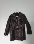 Kurtka skórzana vintage płaszcz trencz krótki skóra naturalna 