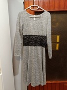 Sukienka szara z koronką 