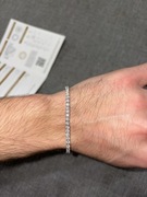 Bransoletka Tennis 3mm Moissanit VVS S925 - Białe Złoto