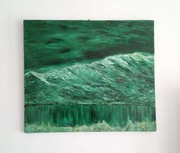 OKAZJA NA PREZENT Obraz na płótnie ręcznie ABSTRAKCJA PEJZAŻ 60x70 M. ŁÓDŹ