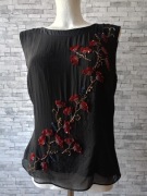 LAURA  ASHLEY bluzka jedwab koraliki 