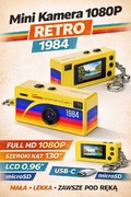 Mini Kamera 1080P Retro 1984 FULL HD Brelok  LCD | Szeroki kąt 130° | USB-C