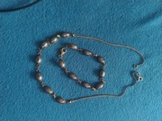 Srebrny komplet z szarym opalem