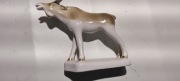 Porcelanowa figurka łosia elementami złocenia