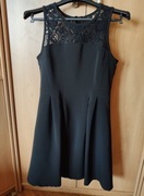 Pimkie Sukienka czarna rozkloszowana z koronką 34 / 36