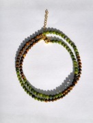 Naszyjnik z kamieni naturalnych TYGRYSIE OKO JADEIT unisex regulowany 